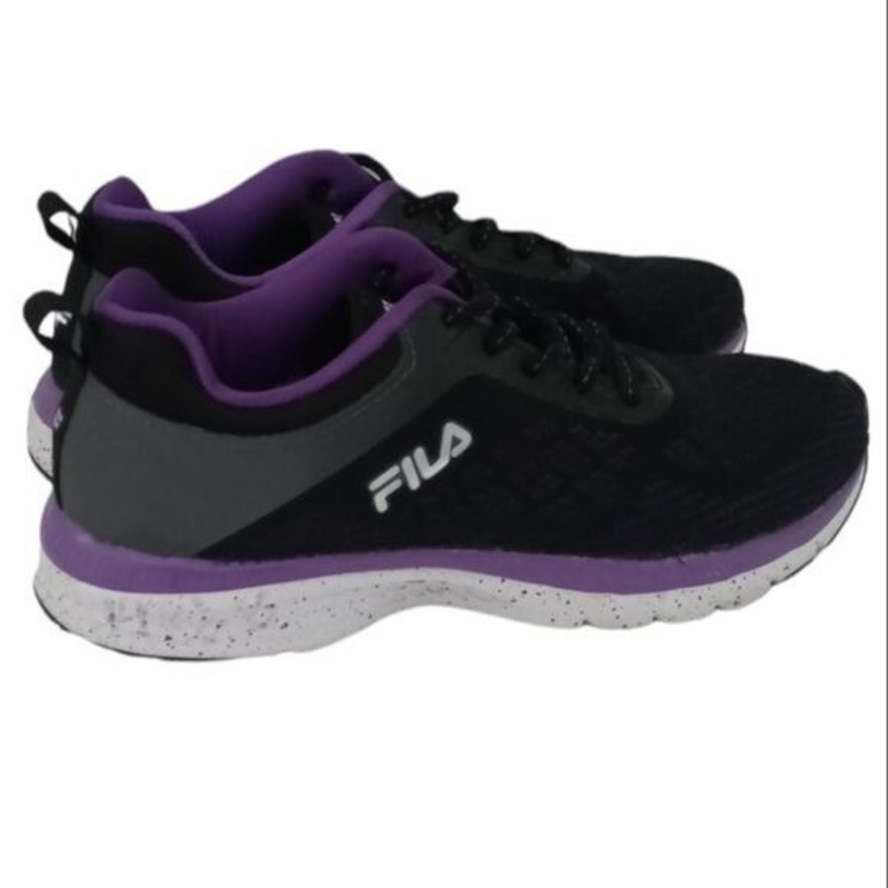 Fila Womens  Black and Purple Running Shoes Sz 7.5